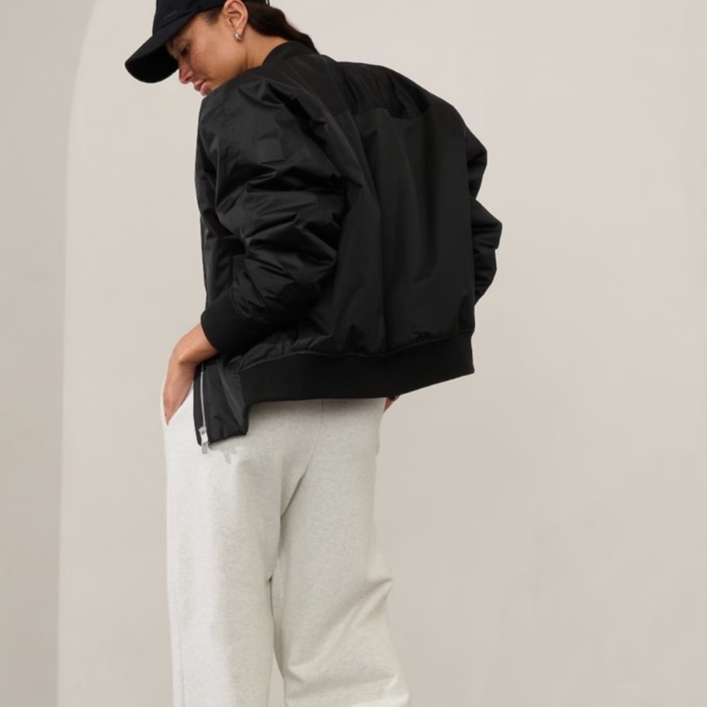 NEW ATHLETA Bomber Black Jacket Size M